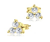 Gold Plated CZ Stones Stud Earring STS-2965-GP